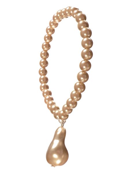 Pearls W/Droplet Charm Bracelet - Honey