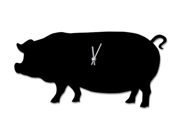 Pig Clock with Wagging Tail