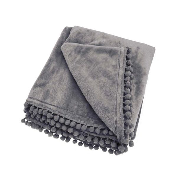 Cashmere Touch Fleece Throw Charcoal