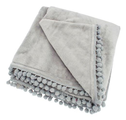 Cashmere Touch Fleece Throw Grey