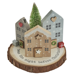 Wooden Christmas scene decoration