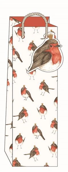 CHRISTMAS ROBINS BOTTLE BAG GBX159