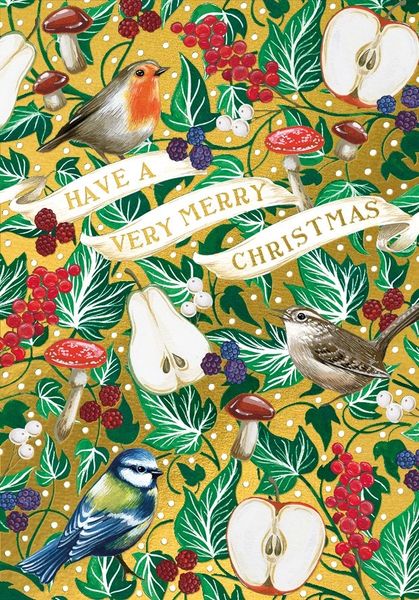 MERRY CHRISTMAS BIRDS & PEARS WPX17