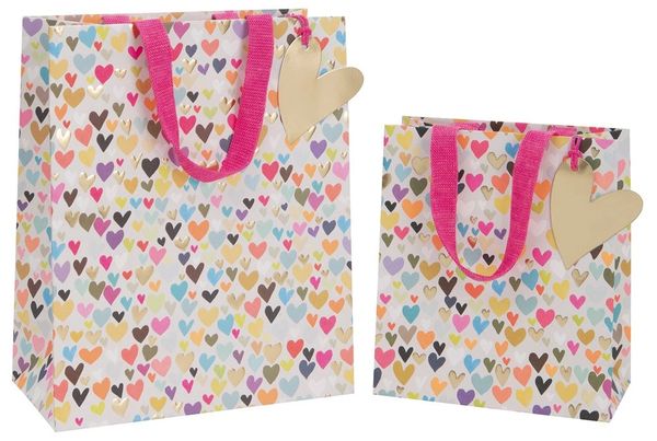 Hearts gift bag - choose size