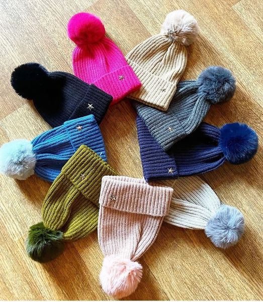 Pom Pom Bobble Hats - in 10 colours! choose....