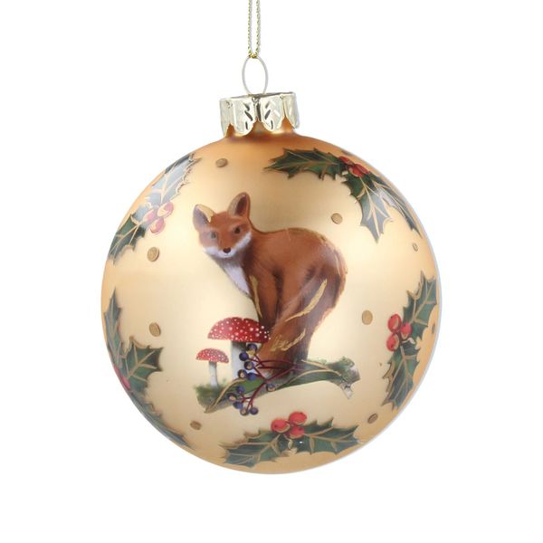 Glass Bauble Featuring Fox