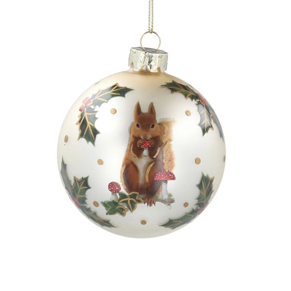 Glass Bauble Featuring Squirrel