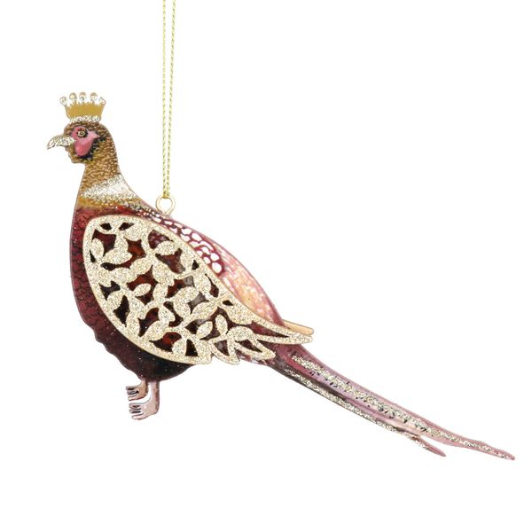 Wooden Pheasant Decoration 10cm