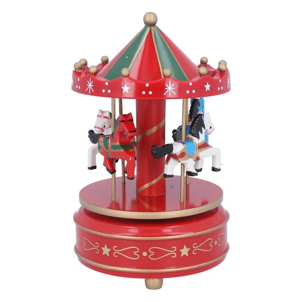 Musical Box - Carousel 18cm ( wood / acrylic )