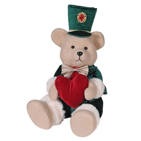 Dressed Bear with heart 33cm
