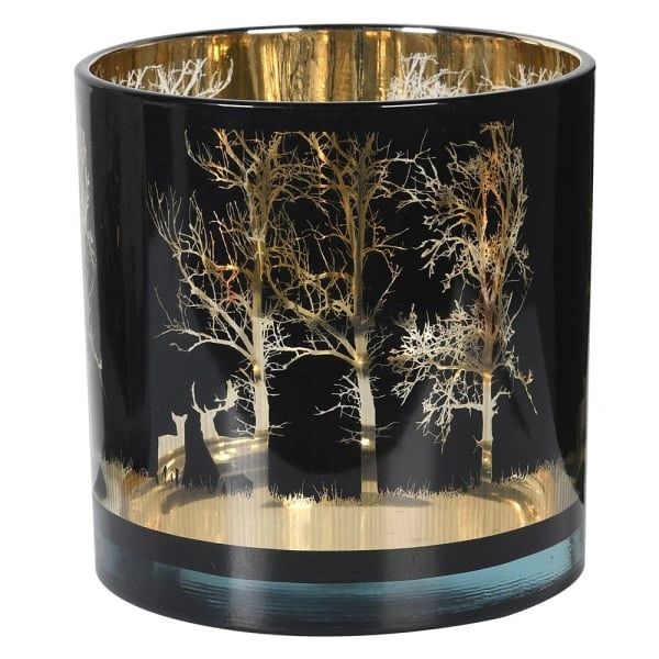 Deer Black and Gold Candle Holder