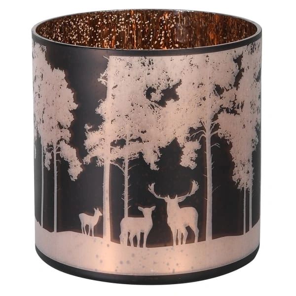Large Copper Deer in Forest Candleholder - CLICK & COLLECT ONLY