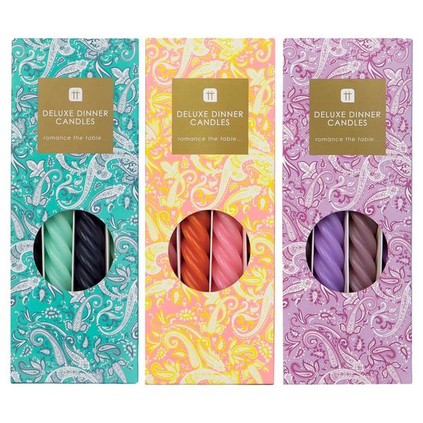 Boho Spiral Candles pack of 4 - choose colour