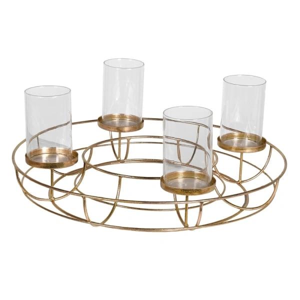 Gold Wreath Candle Holder