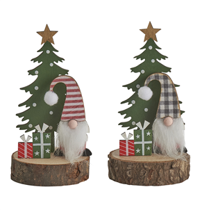Santa, trees & presents wooden decoration