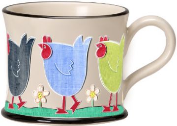 Chicken Run Mug by Moorland Pottery