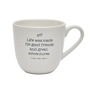 Life was made for good friends and great adventures, boxed mug