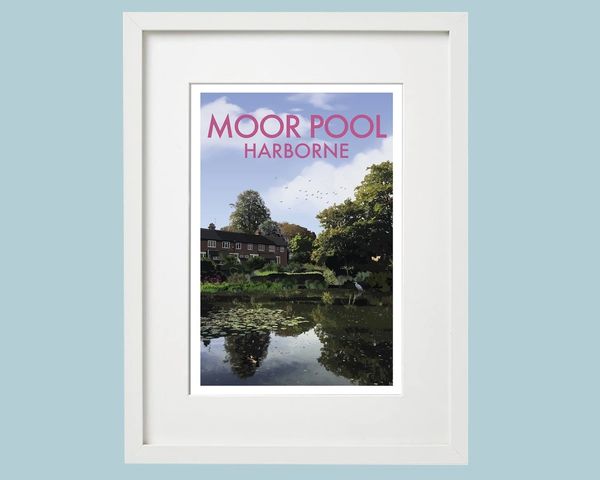 Local Area Print - Moor Pool Harborne - A3 Framed