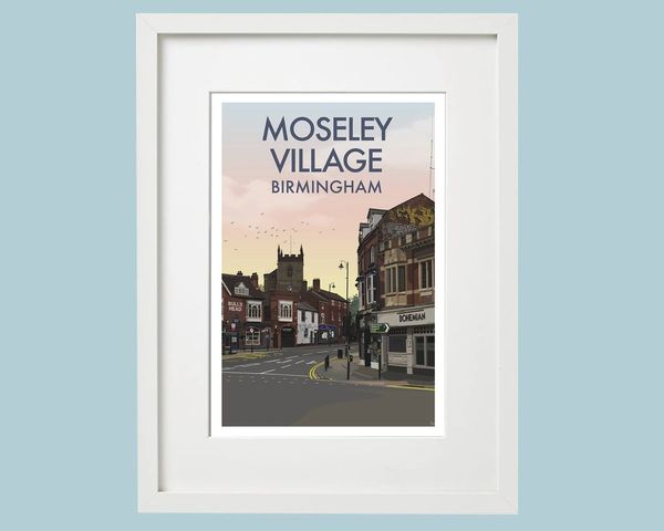 Local Area Print - Moseley Village. - A3 Framed