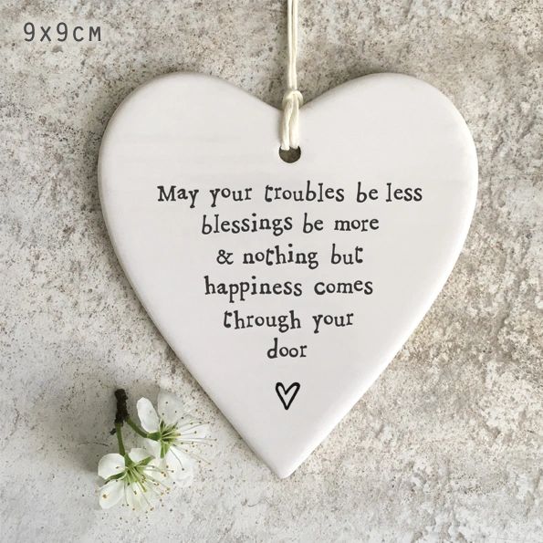 Porcelain round heart-May your troubles be less