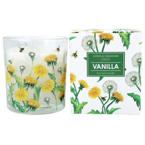 Vanilla Boxes Candles with Dandelion & Bee design - choose Size