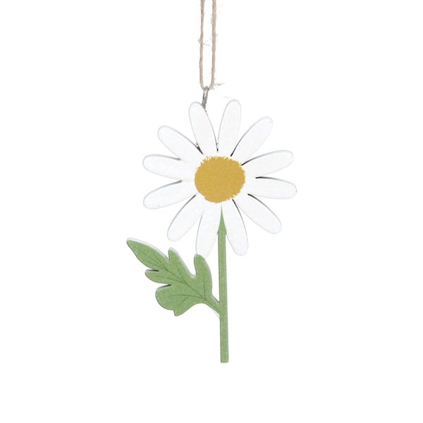 Wooden Daisy Decoration 8cm