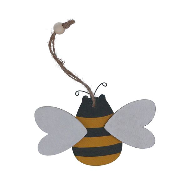 Wooden Bee Decoration 7cm