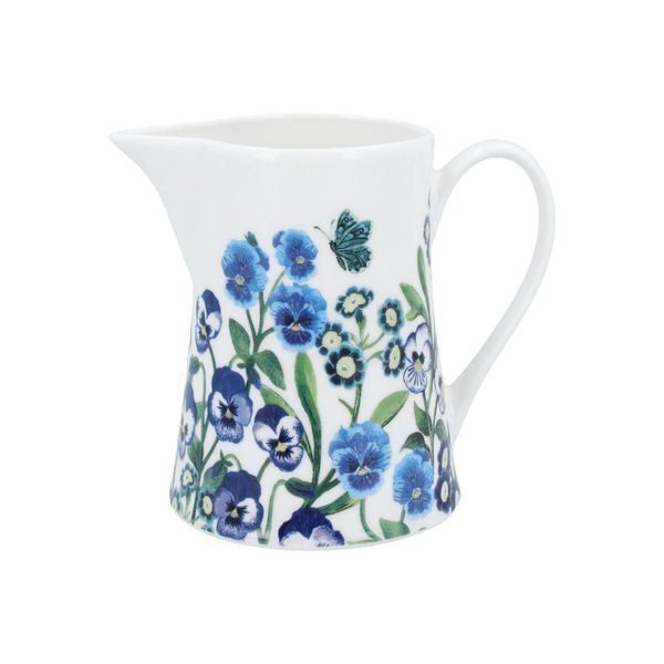 Blue Violas & Butterflies Jug (Boxed) - choose size