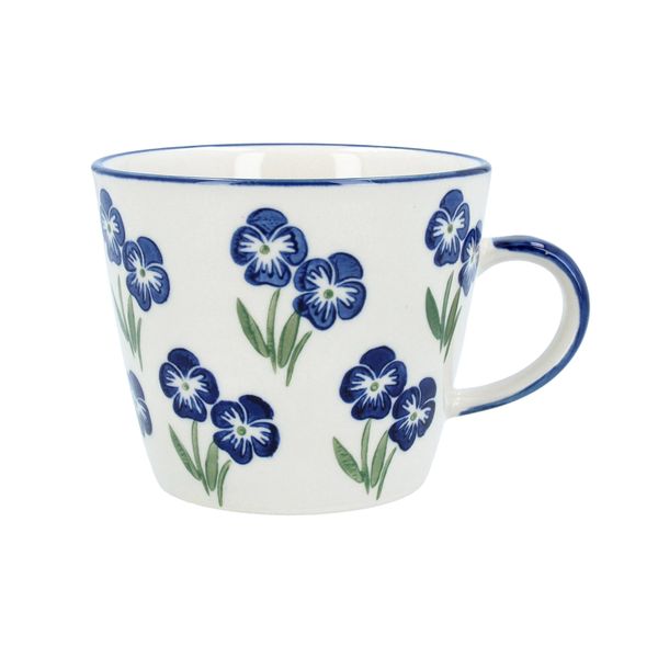 Blue Violas Stoneware Mug
