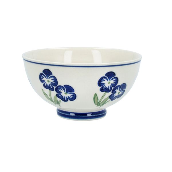 Blue Violas Stoneware Bowl 11cm