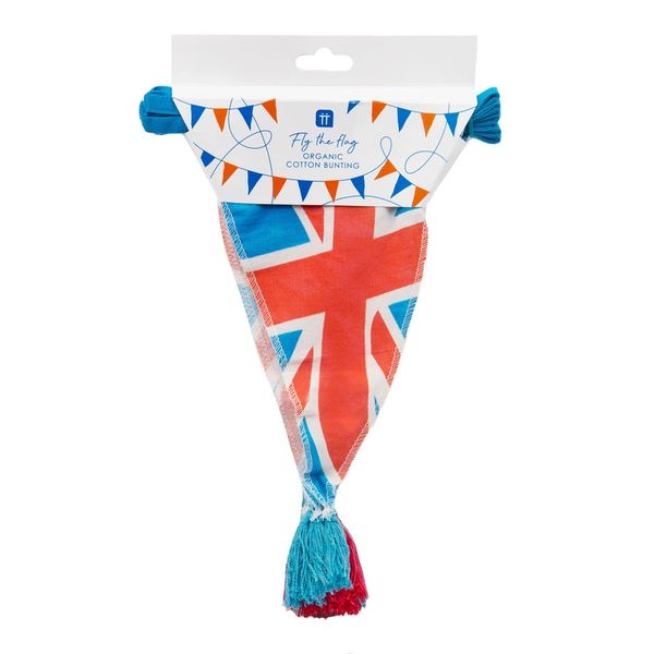 Royal Union Jack Flag Organic Fabric Bunting - 3m