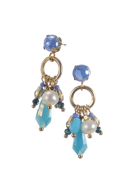 Lola Crystal & Pearl Cluster - Blue Sky