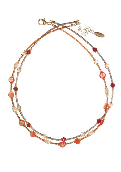 Millefiori Bead Collective Double Necklace - choose colour
