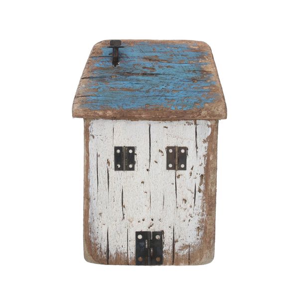 Rustic Wood Cottage Decoration - Blue Roof