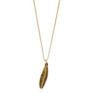 Gold feather necklace