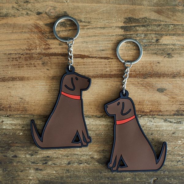 Chocolate Labrador Keyring