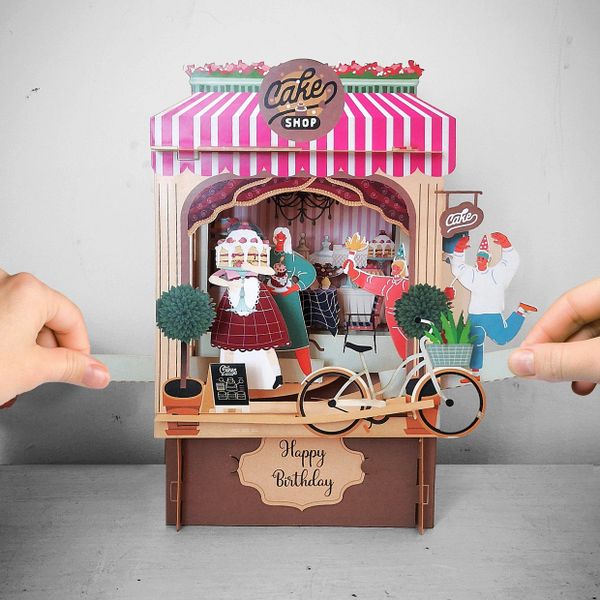 Pop Up Theatre Card - Cake Shop PT003