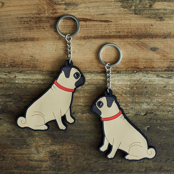 Fawn Pug Keyring