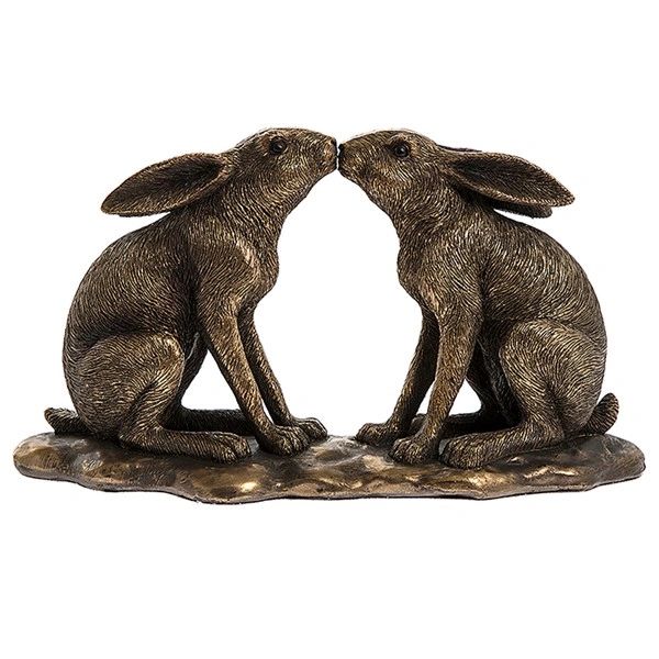 Reflections Bronze Hares Kissing