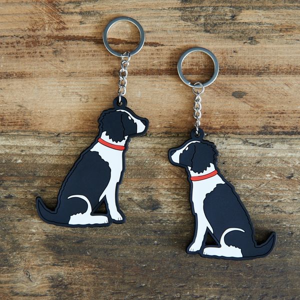 Spaniel (black & white) Keyring