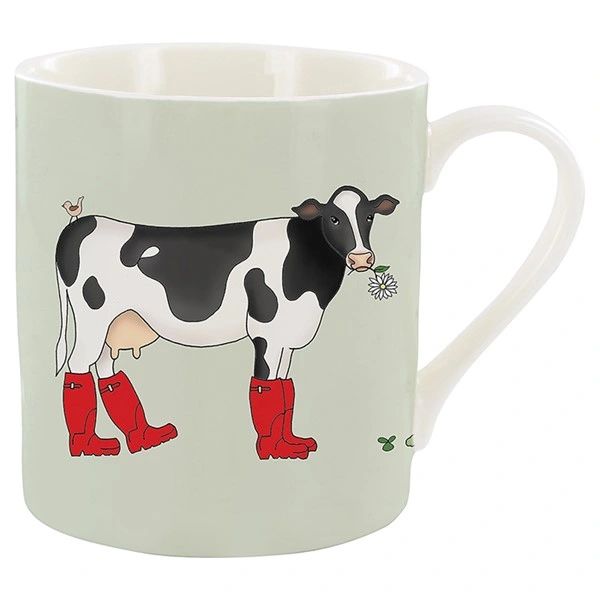 Emma Lawrence Cow Black & White Mug