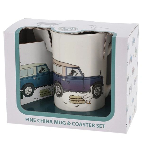 Emma Lawrence Blue Land Rover Mug & Coaster