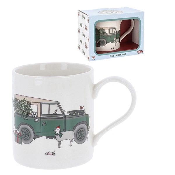 Emma Lawrence Xmas Landrover Mug