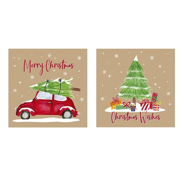 Driving Home for Christmas Kraft Greeting Cards