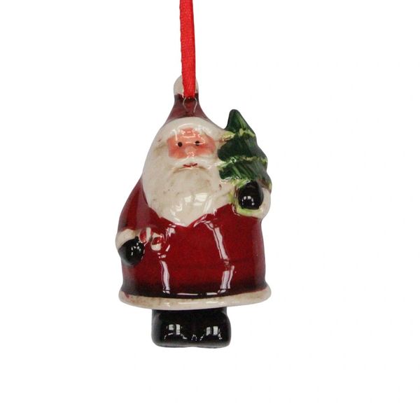 Hanging Ceramic Santa Dec with wobbly boots