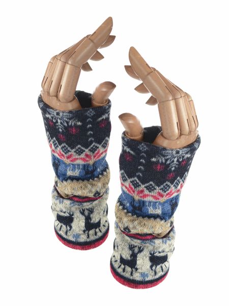 Homage to Fair Isle Wristies - Poly - Fuchsia/Blue