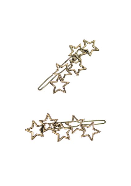 Five Star Hair Clip - 2 per Card - Antique Gold