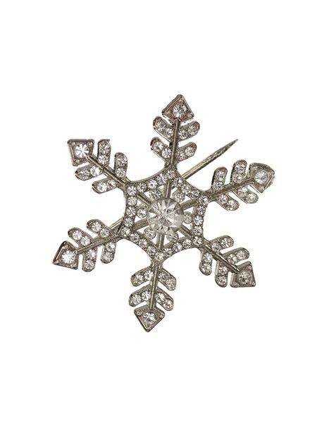 Snows a Fallin' Brooch - Antique Silver / Clear