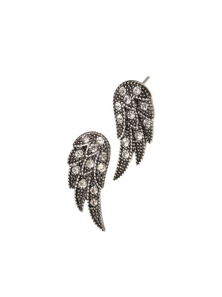 Angel Wings - Antique Silver / Clear Crystal