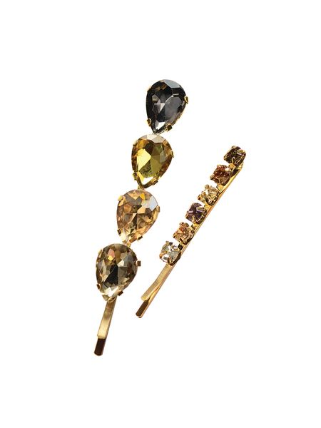 Beau Bobby Brilliance, hair clips set of 2 Honey & Black Diamond